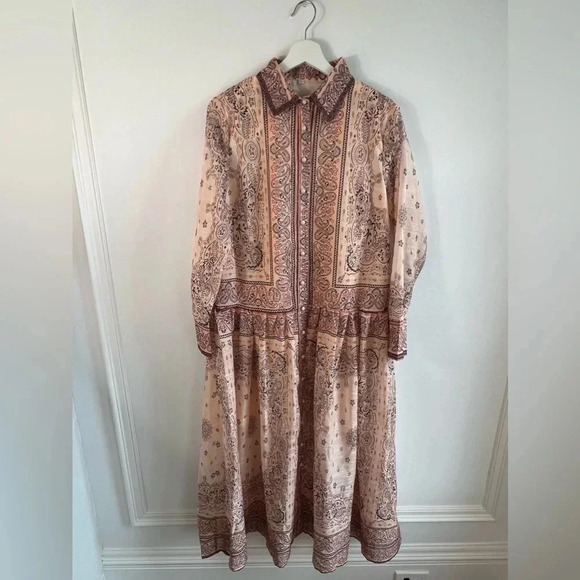 Maxi printed bohemian lightweight dress casual drop waist floral rope belt L - Picture 3 of 16